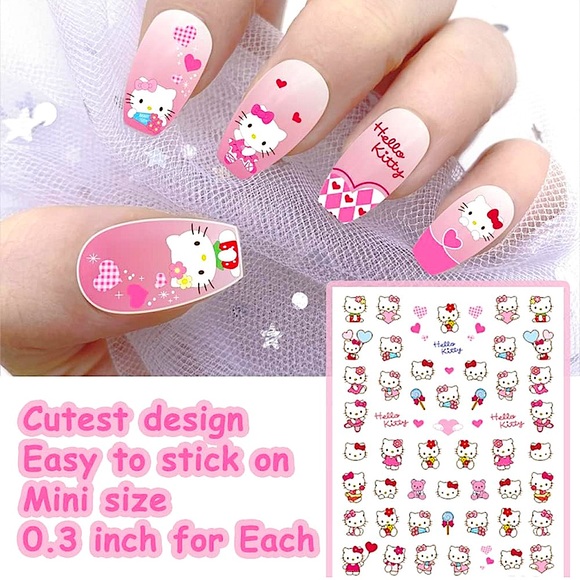 💌 BO/GO$6 Hello Kitty Nail Stickers - Picture 1 of 1